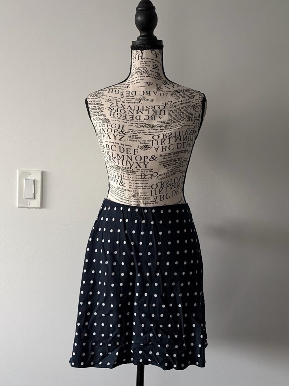 Old Navy Navy & White Polka Dot Circle Skirt